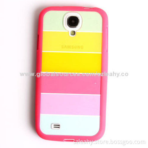 Rainbow transparent PC back with TPU sides for Samsung S4/I9500